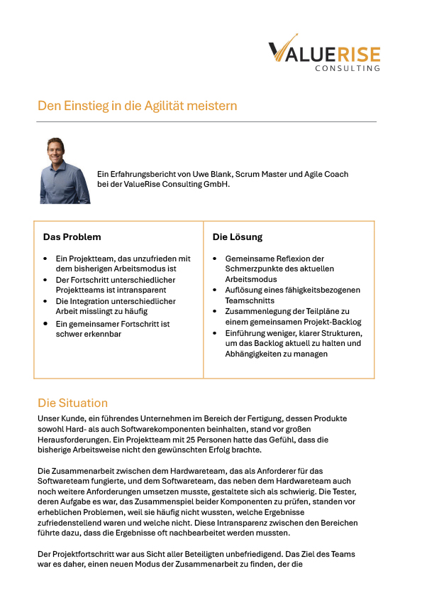 Agile Umsetzung im Unternehmen